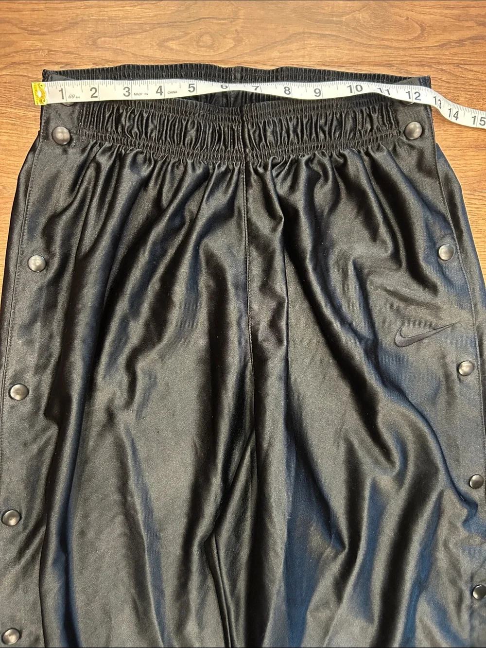 Nike Vintage Tear Away Black Track Pants Womens L (12-14) 90s Y2K